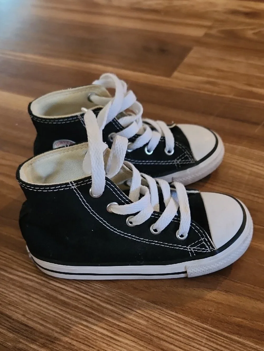 Converse Black and White Kids High-Top Canvas Sneakers